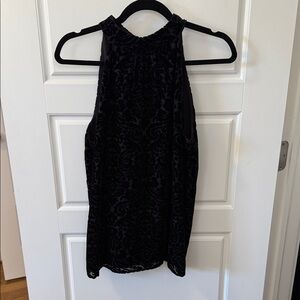 Talbots Black Textured Sleeveless Blouse